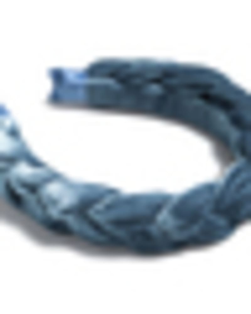 Front of a size None Braided Velvet Headband in Blue by Shiraleah. | dia_product_style_image_id:243034